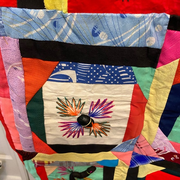 Fabulous Vintage Handmade Quilted Patchwork Oriental Design Vest 1 Of A Kind XL - Picture 10 of 16